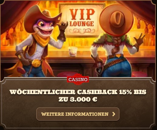 Wöchentlicher Cashback 15% bis zu 3.000€