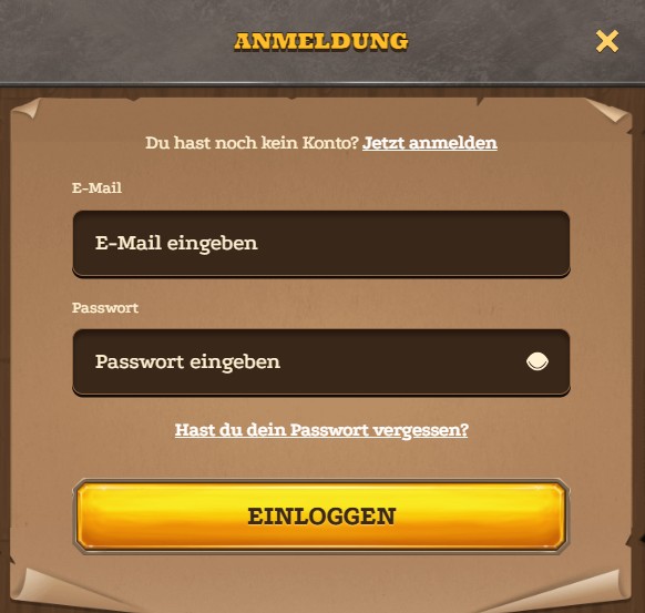 Lizaro Anmeldung - Login Formular